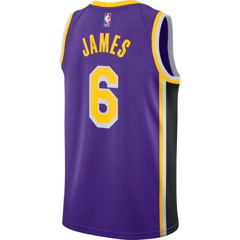 Camisa NBA - Los Angeles Lakers - LeBron James Roxo #6 2021/22 Jogador