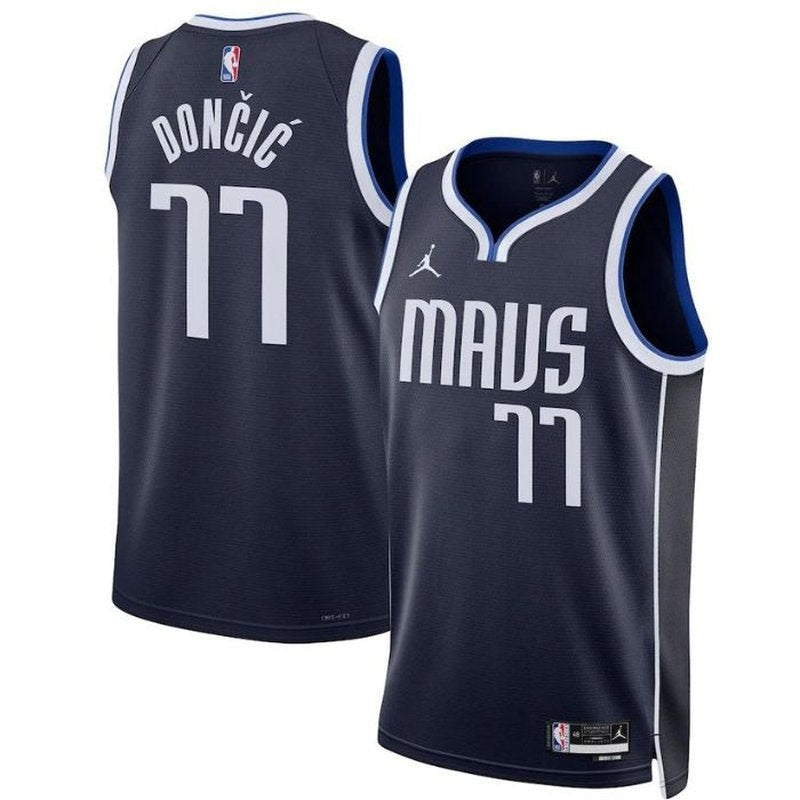 Camisa NBA Luka Dončić - Dallas Mavericks - 2023 Edição de Impacto - Azul Marinho