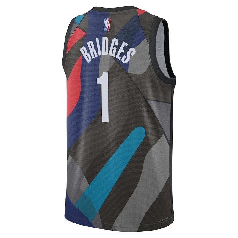 Camisa NBA Mikal Bridges - Brooklyn Nets - 23/24 - Preto - Edição Cidade