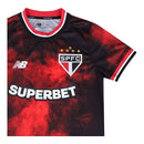 Camisa São Paulo III 24/25 - Torcedor New Balance Feminina - Vermelha e preta e Com Patrocínio