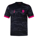 Camisa Chelsea III 24/25 - Torcedor Nike Masculina - Preta com detalhes em rosa e amarelo e cinza