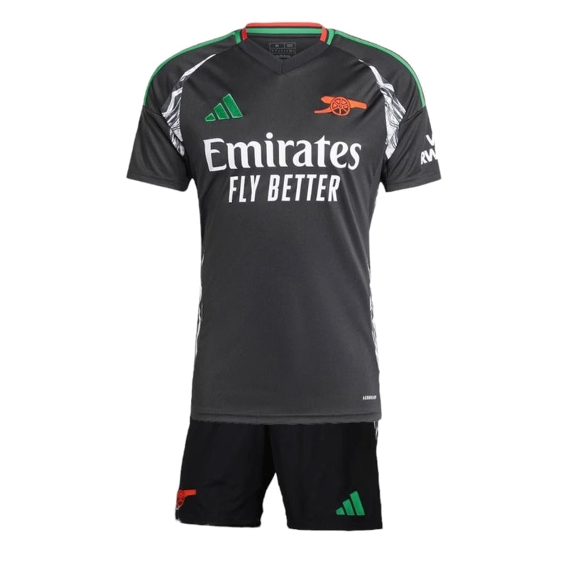 Kit Infantil Arsenal II 24/25 - Adidas - Preto com detalhes em branco e verde e vermelho