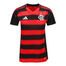 Camisa Flamengo I 25/26 - Torcedor Adidas Feminina - Preta e vermelha