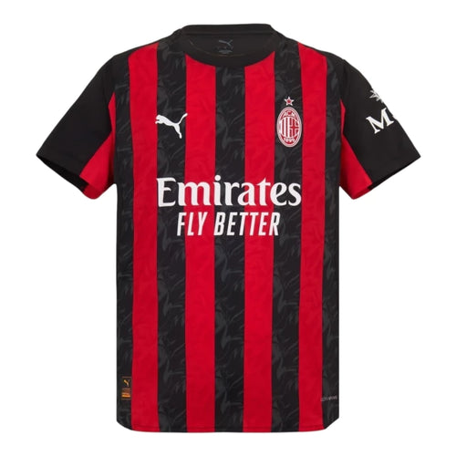 Camisa AC Milan I 25/26 - Torcedor Puma Masculina - Preta e vermelha com detalhes em cinza