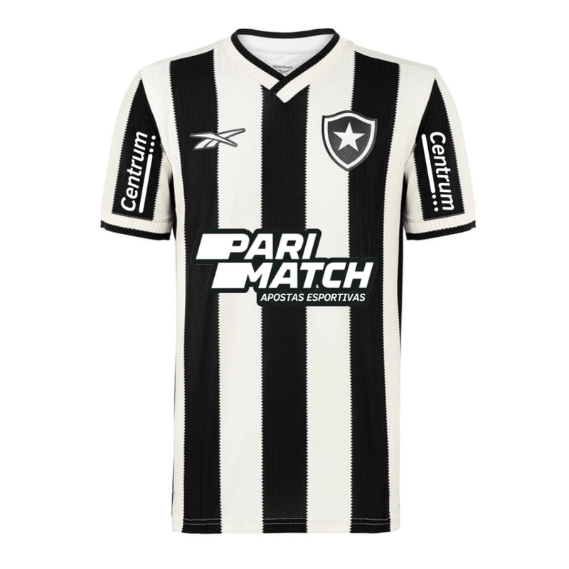 Camisa Botafogo I 24/25 - Torcedor Reebok Masculina - Preta e branca