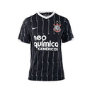 Camisa Do Timão Retro 11/12 - Torcedor Nike Masculina - Preta com linhas brancas