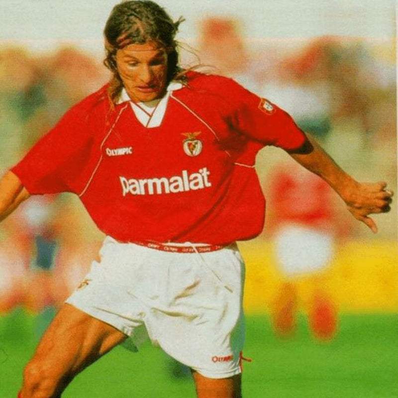 Benfica Home 94-95 Parmalat Retro Shirt - Men's Olympic - Red and White