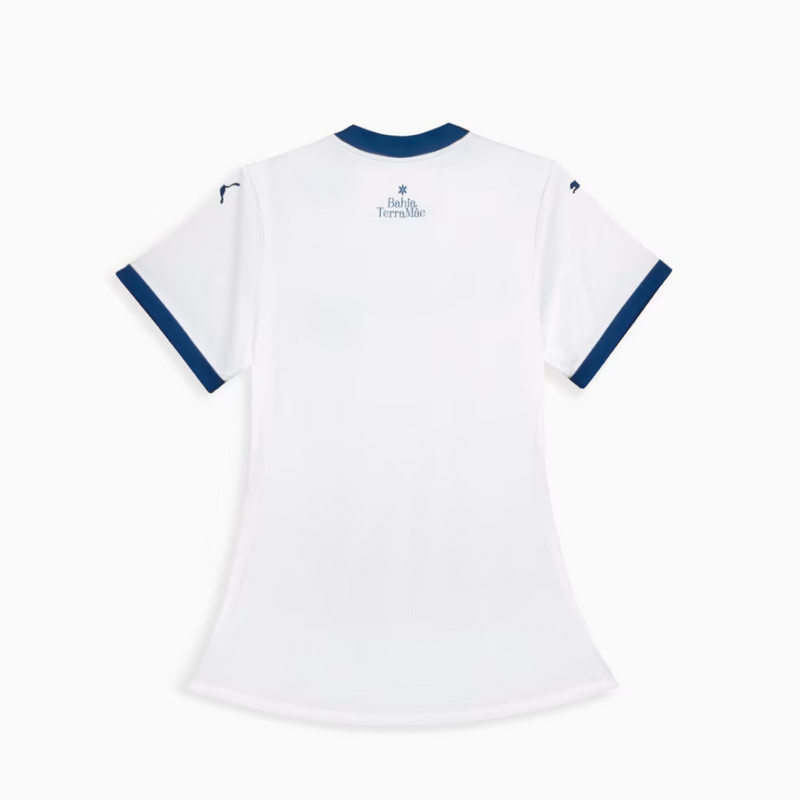 Camisa Bahia I 25/26 - Torcedor Puma Feminina - Branca com detalhes em azul