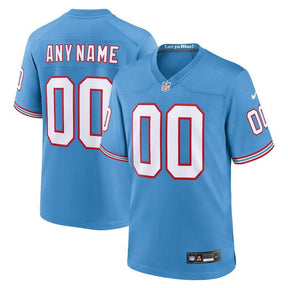 Camisa NFL Tennessee Titans - Oilers - Versão Retrô de Jogo - Azul Claro