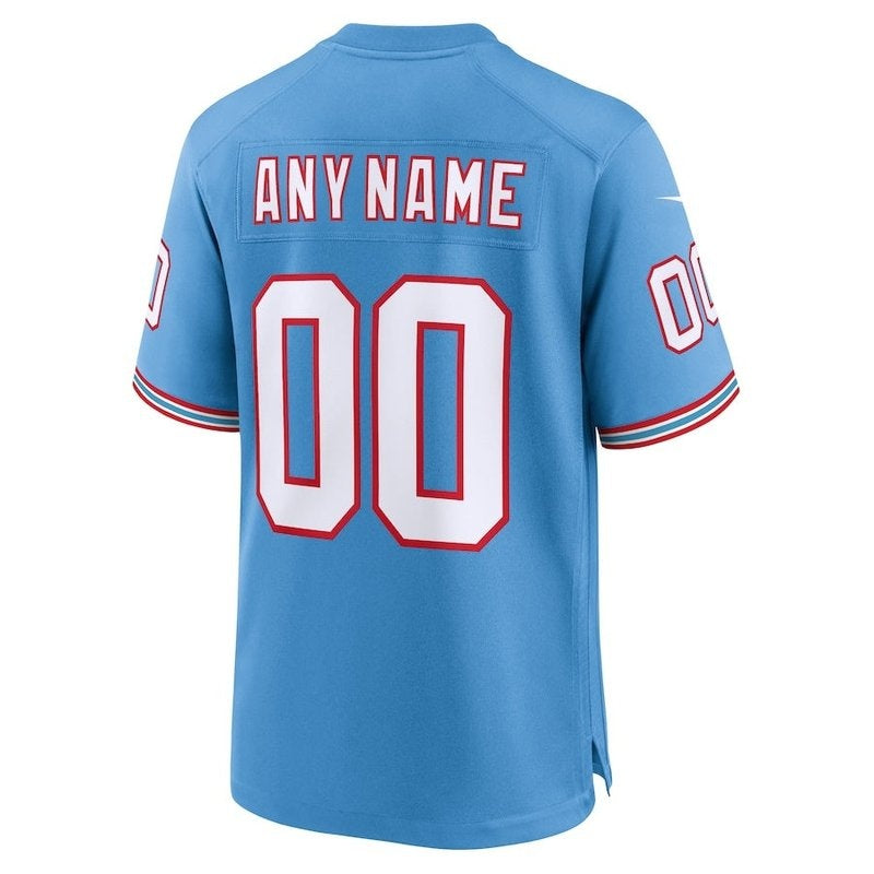 Camisa NFL Tennessee Titans - Oilers - Versão Retrô de Jogo - Azul Claro