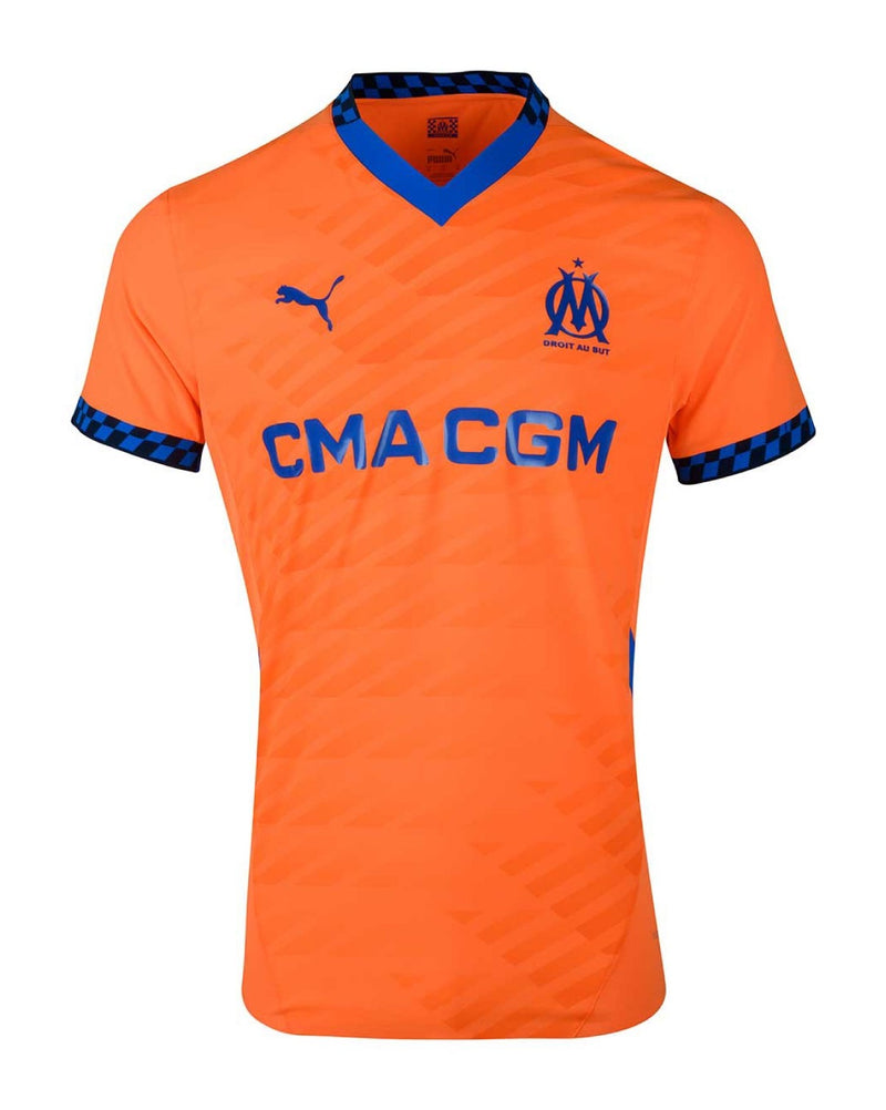 Camisa Olympique Marseille lll 24/25 - Torcedor Puma Masculina - Laranja / Azul